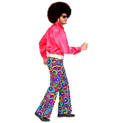 Pantalon Disco 70S Bleu Purple Hommes