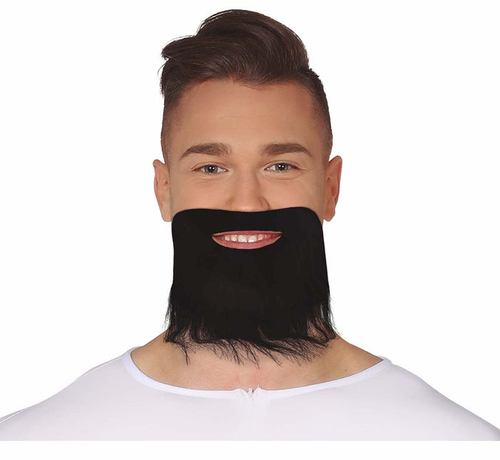 Fausse barbe noire avec moustache