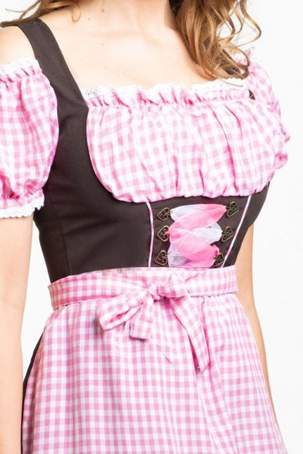 Robe Dirndl Oktoberfest Rose Marron