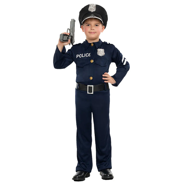 Costume de police garçon bleu