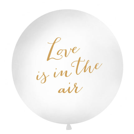 Ballon blanc Love Is In The Air Gold 90cm