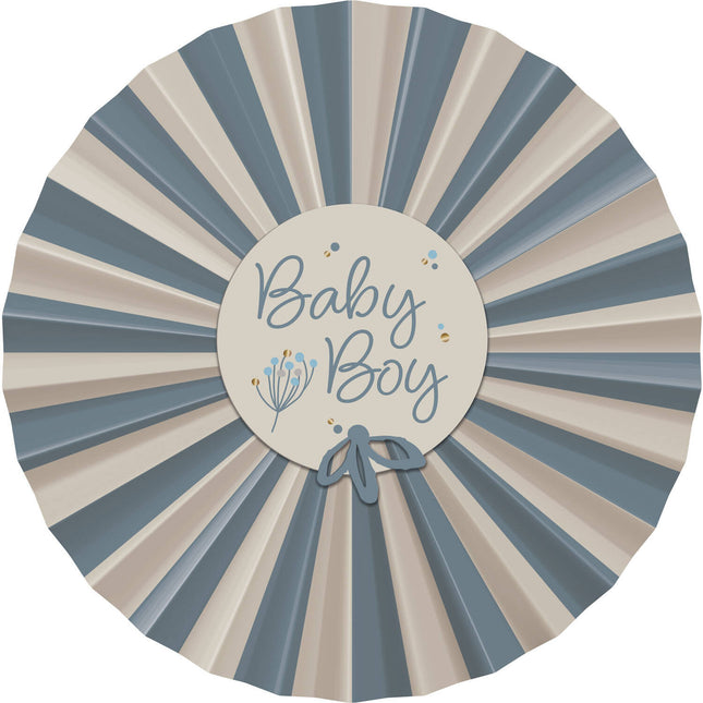 Éventails en papier pour la naissance Babyboy 3pcs