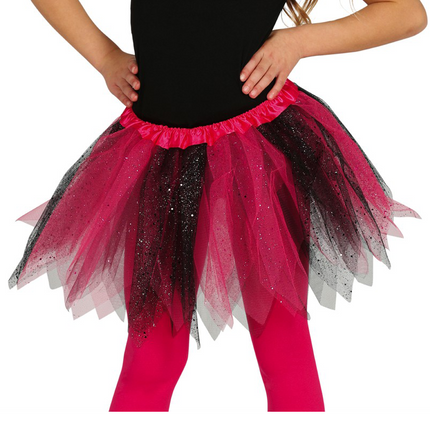 Tutu pailleté Noir Rose Enfant 31cm