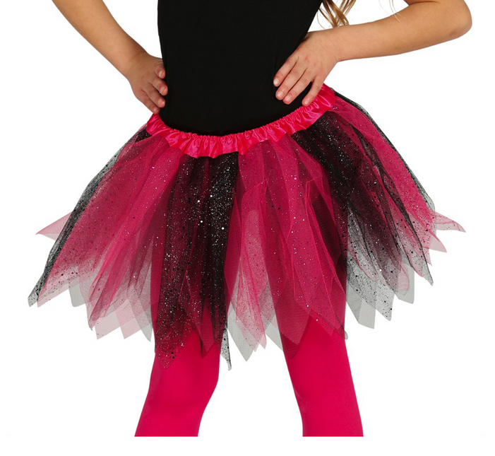 Tutu pailleté Noir Rose Enfant 31cm