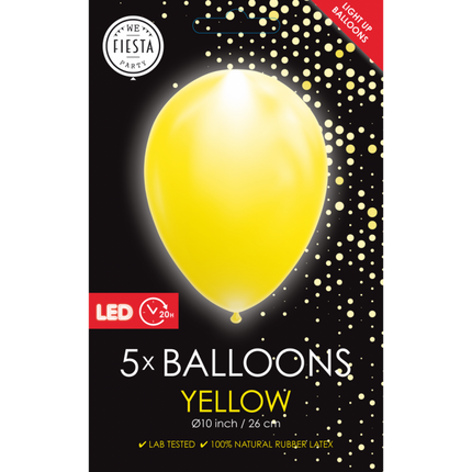 Ballons de baudruche jaunes 26cm 5pcs