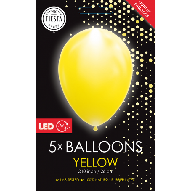 Ballons de baudruche jaunes 26cm 5pcs