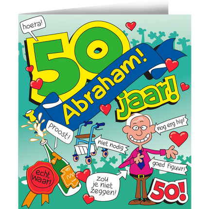 Carte d'anniversaire Abraham Cartoon 16.5cm