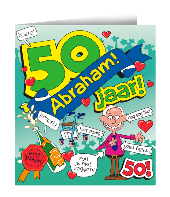 Carte d'anniversaire Abraham Cartoon 16.5cm