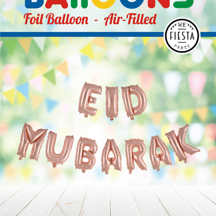 Ballons Lettre Eid Mubarak Or Rose Vides