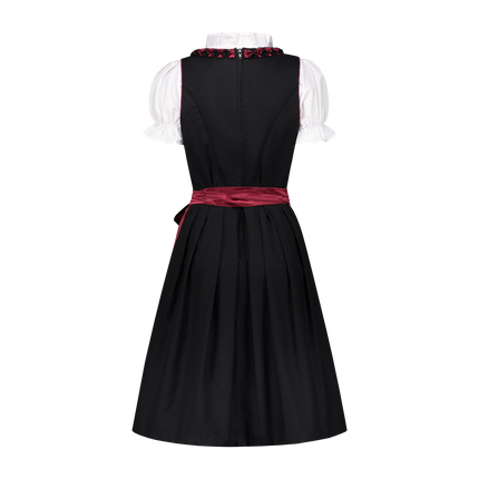 Noir Rouge Robe Dirndl Oktoberfest Dames Bordeaux