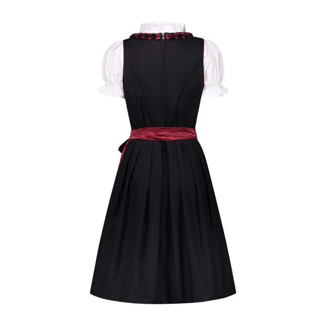 Dirndl noir-orange broderie rose