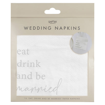 Serviettes de table de mariage 16.5cm 16pcs