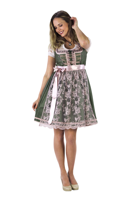 Blanc Vert Robe Dirndl Oktoberfest Ladies 2 Pieces