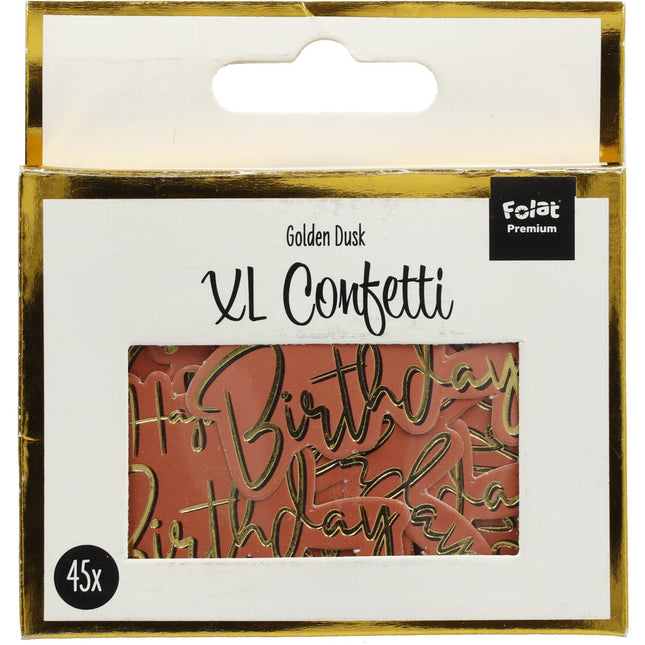 Happy Birthday Confetti de table Golden Dusk 45pcs