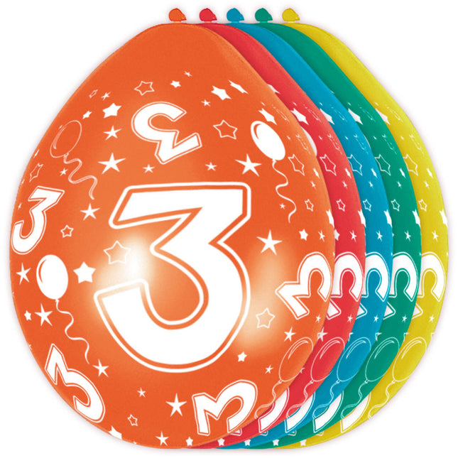 Ballons 3 ans Décoration 30cm 5pcs