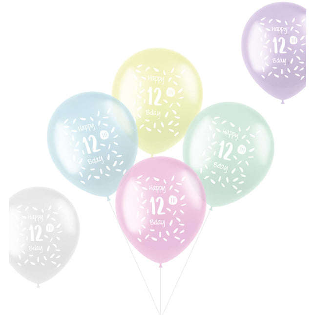 Ballons Happy 12Th Bday 33cm 6pcs