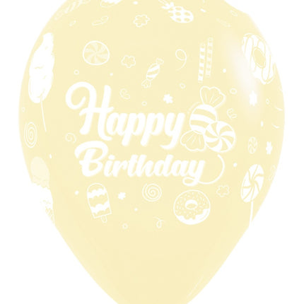 Ballons Happy Birthday Sweet Pastel Matte Mix 30cm 25pcs