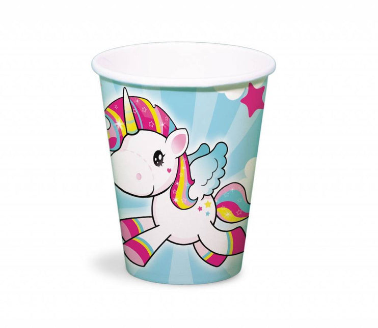 Gobelets Licorne en carton 250ml 8pcs