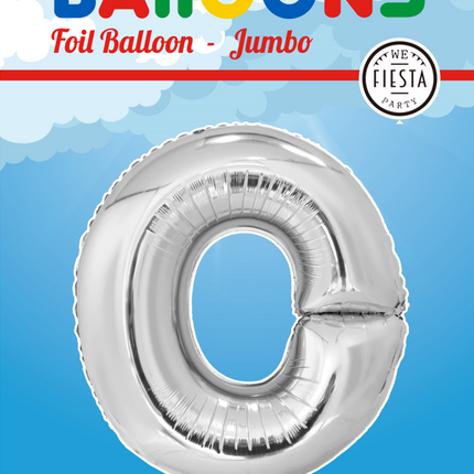 Ballon de baudruche Lettre O Argent XL 102cm vide