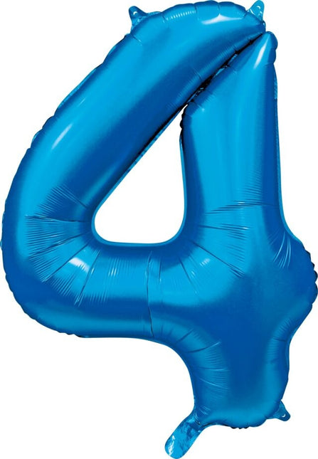 Ballon à figures bleu 4 ans brillant 86cm