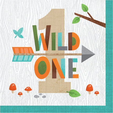 Serviettes de table 1 an Wild One 33cm 16pcs