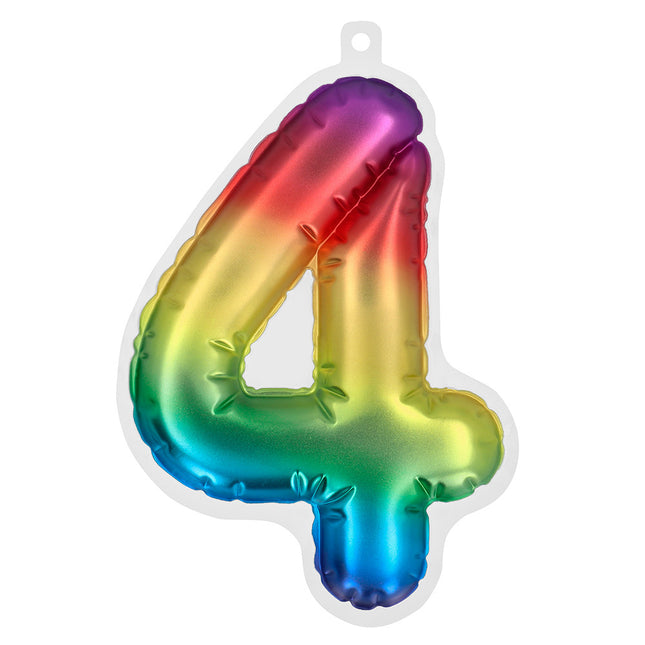 Rainbow 4 Year Stickers Foil Balloon 20cm