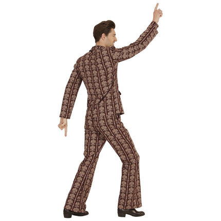 Costume Disco 70S Homme marron Oldschool