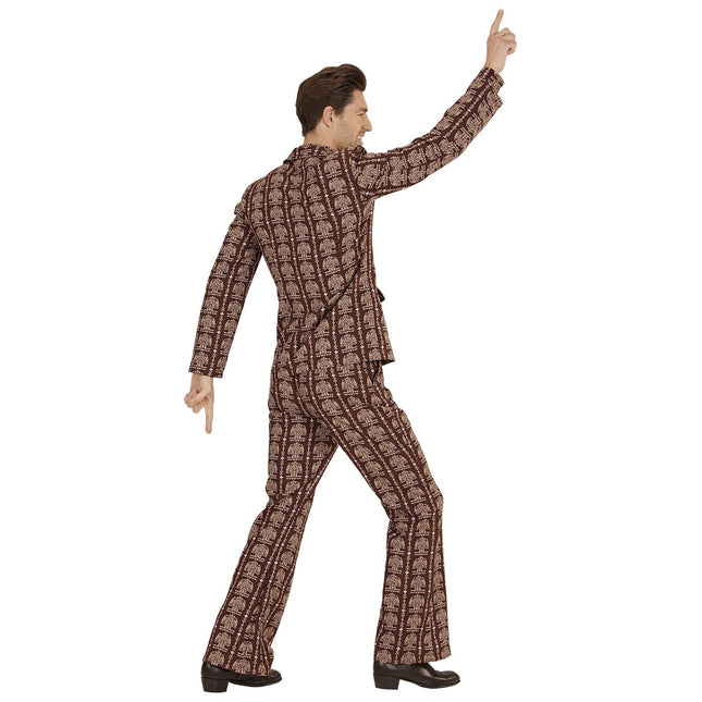 Costume Disco 70S Homme marron Oldschool