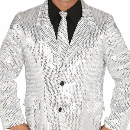 Blazer argenté à paillettes pour hommes