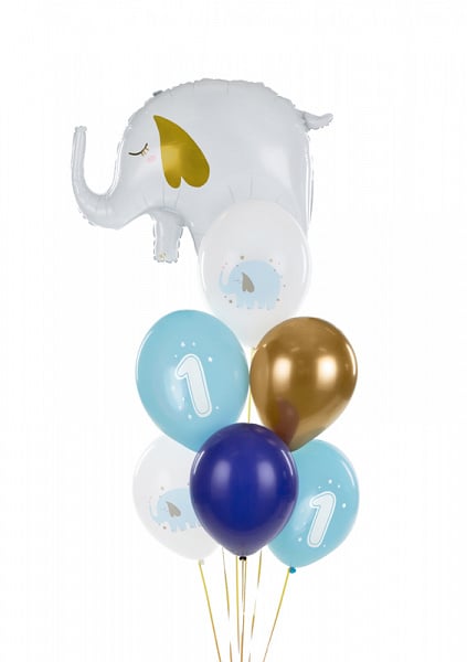 Ballons 1 an Mix bleu 30cm 6pcs