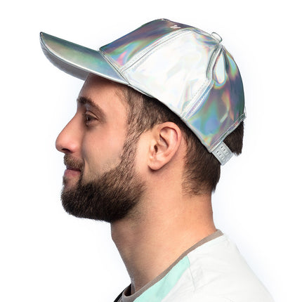 Casquette Holographique Argent Ajustable 26cm