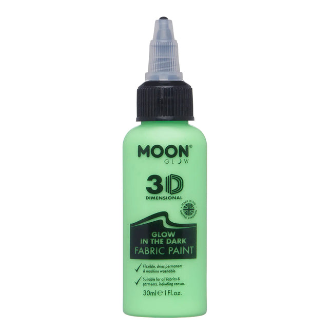 Moon Glow Peinture pour tissu vert phosphorescent 30ml