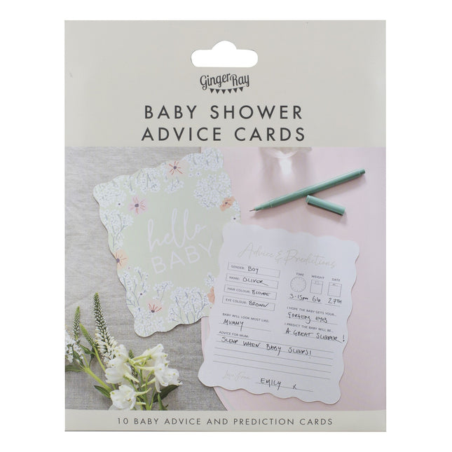 Jeu de cartes pour la douche de bébé Hello Baby 10 pièces