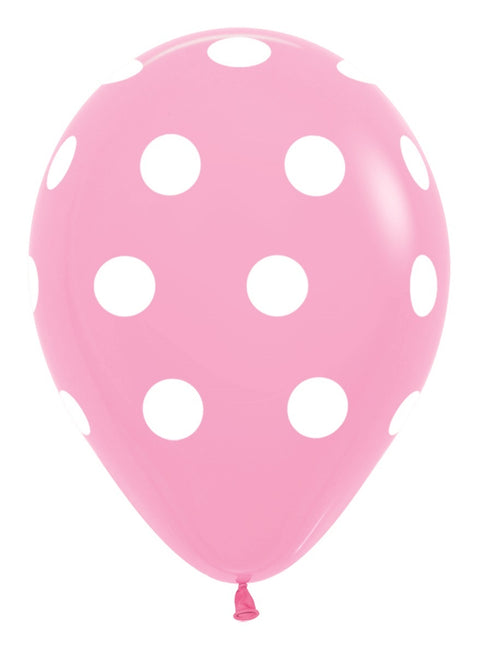 Ballons de baudruche Polka Dots Pink 30cm 25pcs