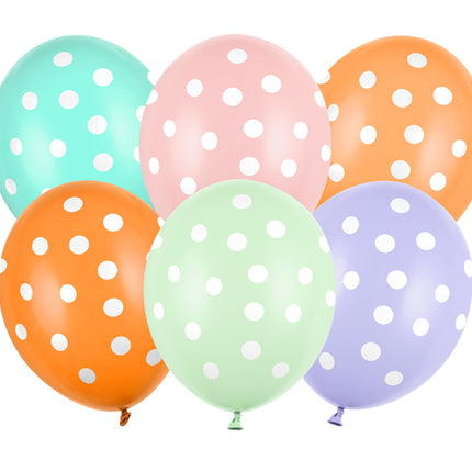 Ballons colorés Dots 30cm 6pcs