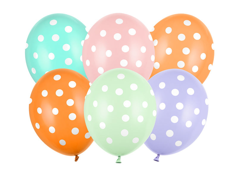 Ballons de baudruche colorés Dots 30cm 6pcs