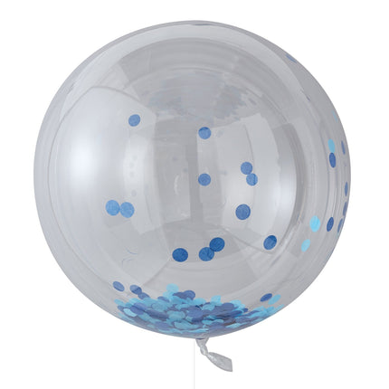 Ballon Confetti Bleu 91cm