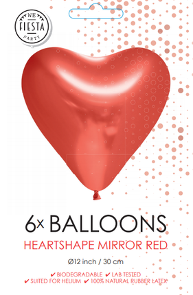 Ballons en forme de coeur rouge 30cm 6pcs