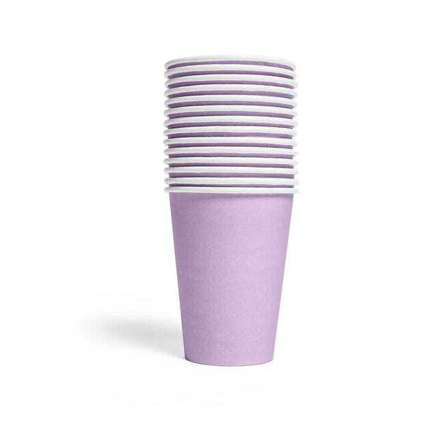 Tasses Lilas en papier 210ml 14pcs