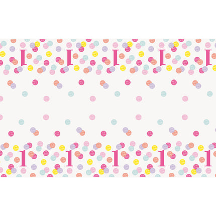 Nappe d'anniversaire 1 an Dots 2.13m