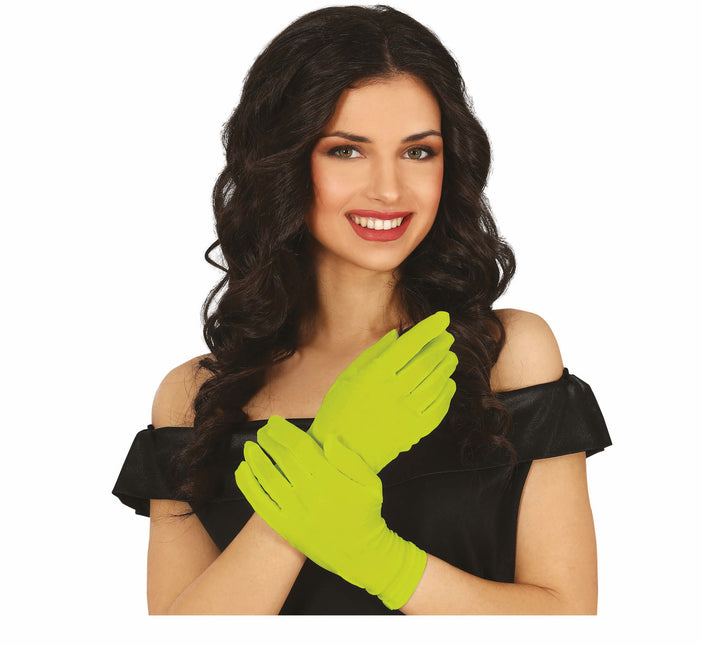 Gants vert citron 20cm