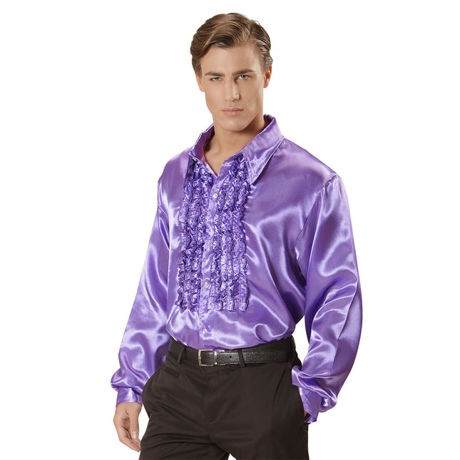 Chemisier Disco 70S Violet Hommes