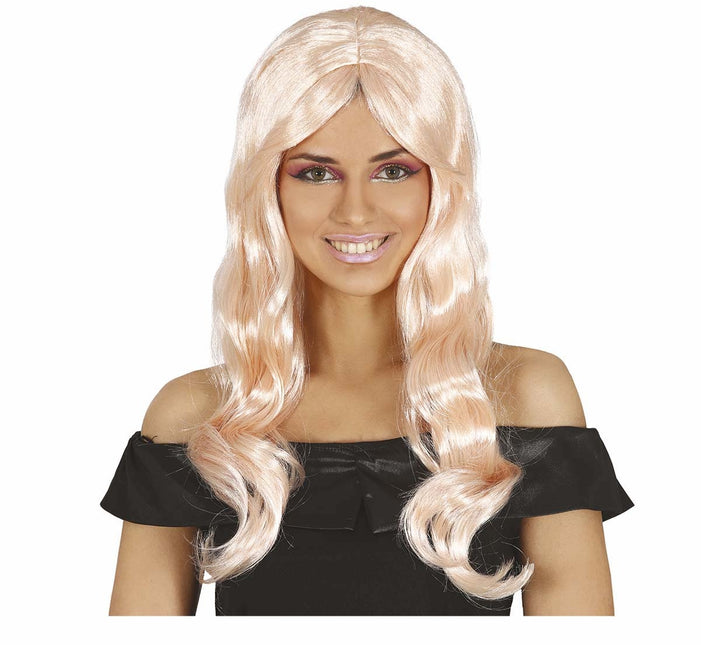 Perruque blonde cheveux longs ondulés