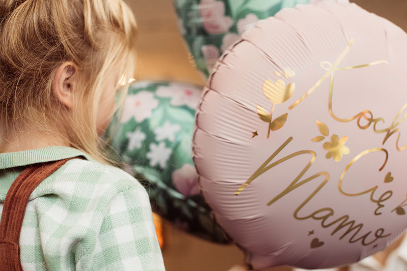 Ballon à l'hélium Coeur Fleurs Vide 45cm