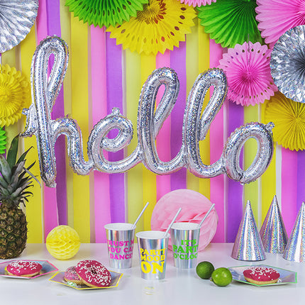 Ballon de baudruche Hello Holographic 72cm