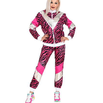 Tracksuit Neon 80S Fault Pink Tiger Print