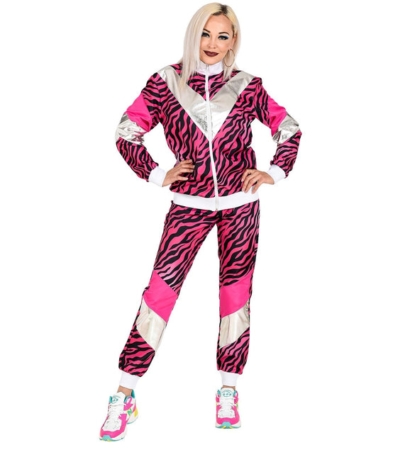 Tracksuit Neon 80S Fault Pink Tiger Print