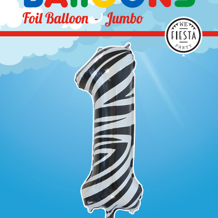 Ballon de baudruche Figure 1 Zebra XL 86cm vide