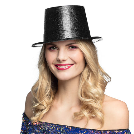 Chapeau noir pailleté 29cm