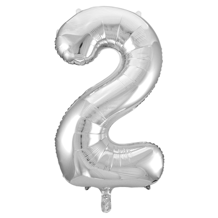 Ballon de baudruche Figure 2 Argent XL 86cm vide